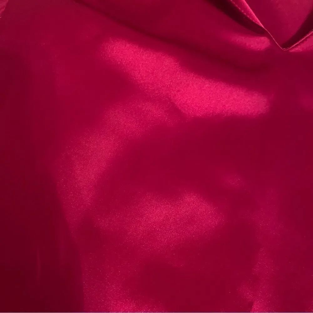 Karlie Deep Raspberry Satin Long Sleeve Dress - Picture 7 of 9